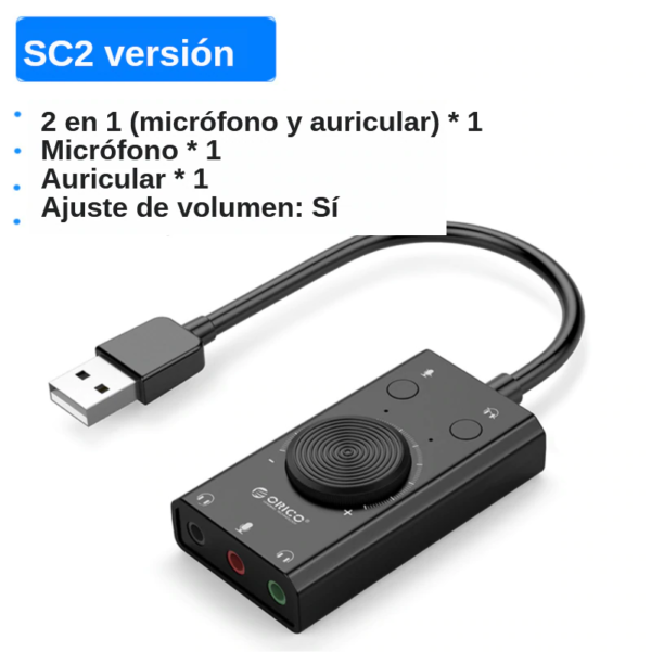 Tarjeta Audio Usb Orico Sound Adapter Sc2 Accesorios Computacionales 6