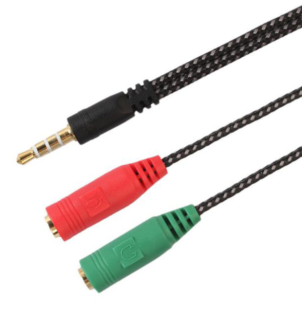 Cable Adaptador 3.5mm 2 Jack 1 Plug gamer mic fonos económico Accesorios Computacionales 3