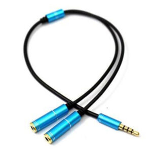 Cable Adaptador 3.5mm 2 Jack 1 Plug gamer mic fonos azul Accesorios Computacionales