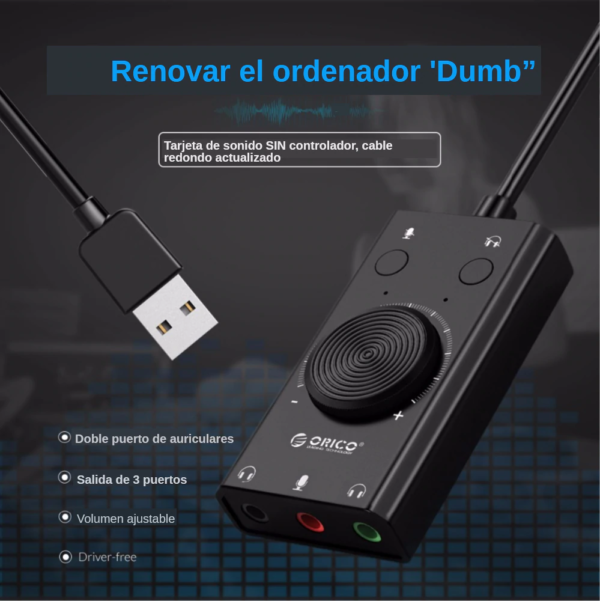 Tarjeta Audio Usb Orico Sound Adapter Sc2 Accesorios Computacionales 2