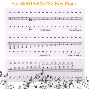 Pegatinas Stickers Teclado Piano Educación Musical Notas Accesorios Musicales pegatina 2