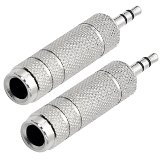Adaptador 6.35 Jack a 3.5 Plug (PAR) ESTÉREO CROMADO